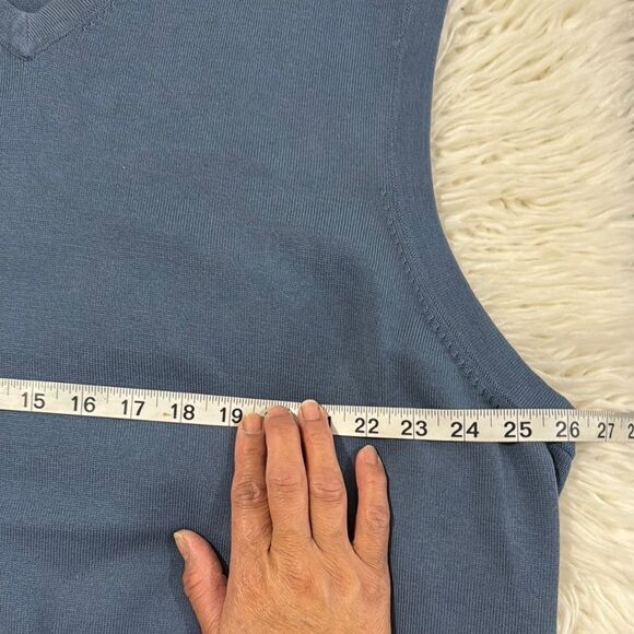 Lands End Blue V-Neck Vest - Picture 3 of 8